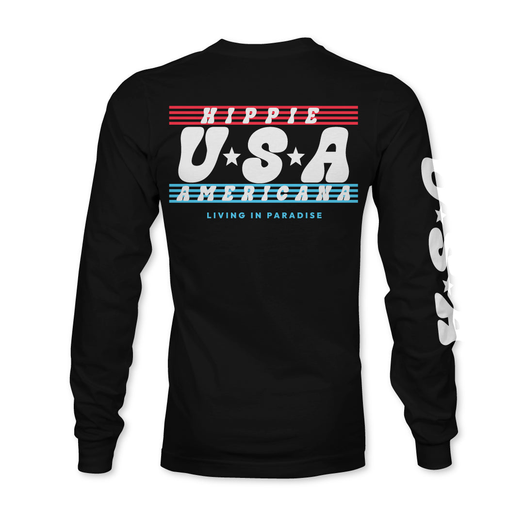 USA Americana Long Sleeve - Black - HIPPIE Official